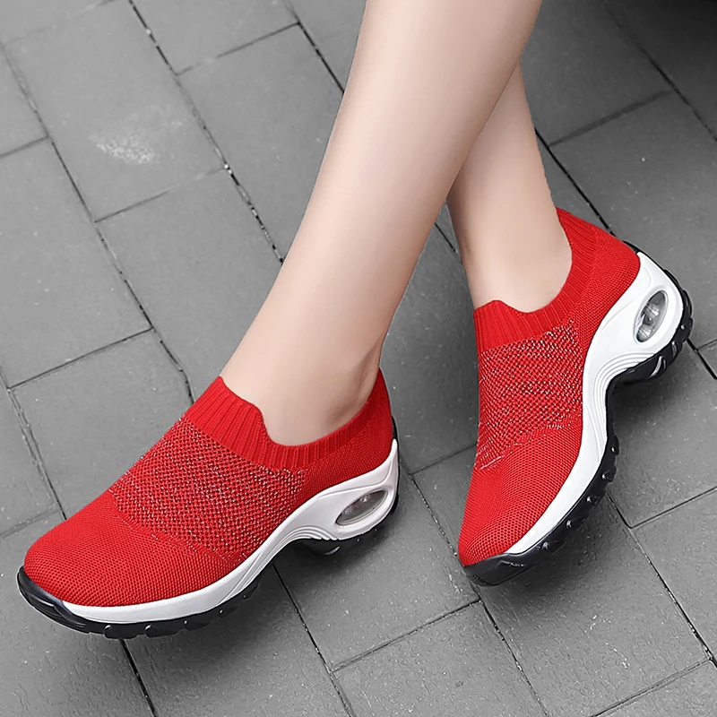 Tennis Shoes For Women 2021 Tenis Feminino Air Cushion Breathable Sneakers Slip on Outdoor Gym Sport Shoes Athletic Trainers