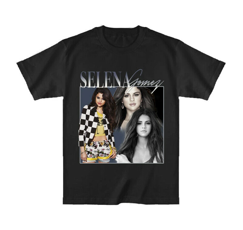 Selena Gomez футболка Ретро 80S хип хоп Футболка Винтаж 90S повседневная рэп M Xl 2Xl 18Xl