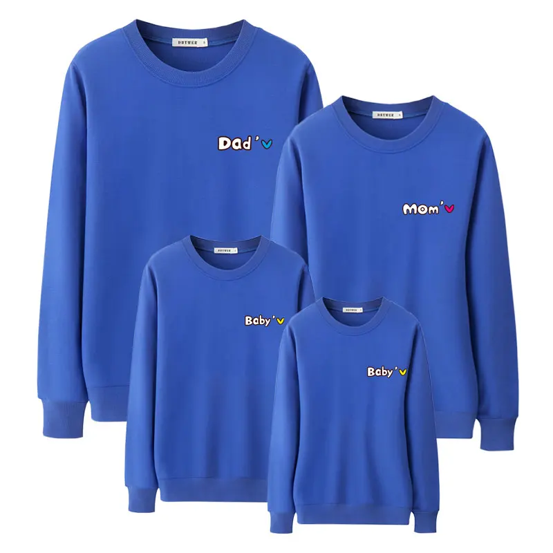 Свитшоты для папы мамы и ребенка милые хлопковые Семейные комплекты с надписью