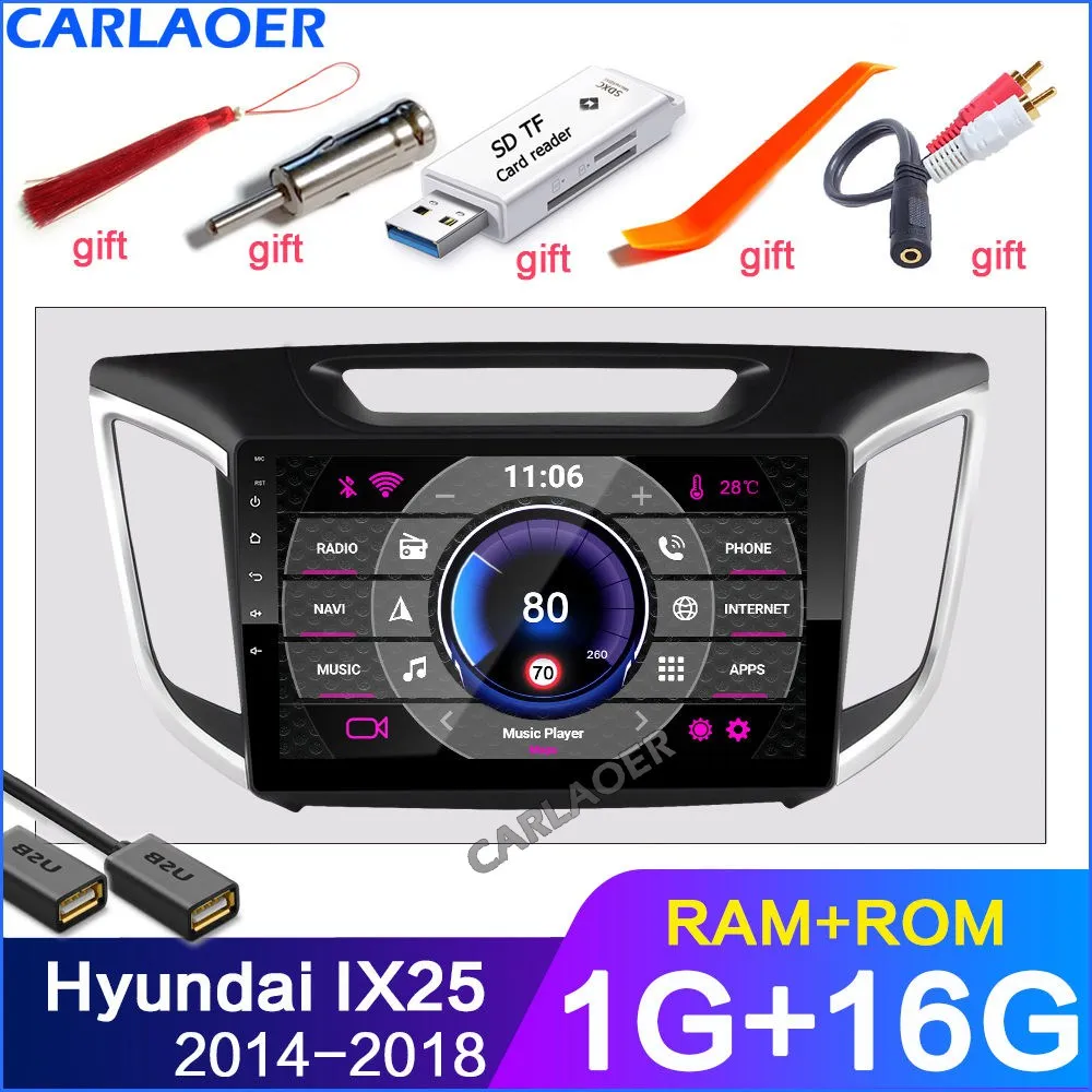 1G 16G 2 Din Android 8,1 автомобильный Радио мультимедийный плеер gps навигация для hyundai ix25 creta- 2 Гб ram 32 ГБ rom 2din видео плеер - Цвет: 1G 16G