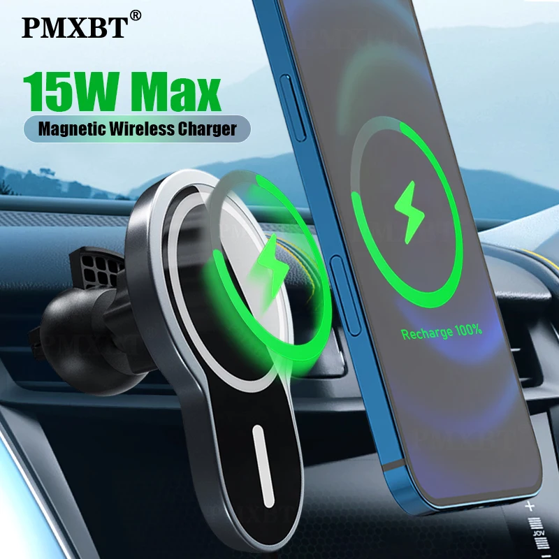 

15W Wireless Charger Car Mount Mag For Safe iPhone 12 Pro MAX 12mini Magnetic Auto Charger QI Fast Charging in Car Stand Holder