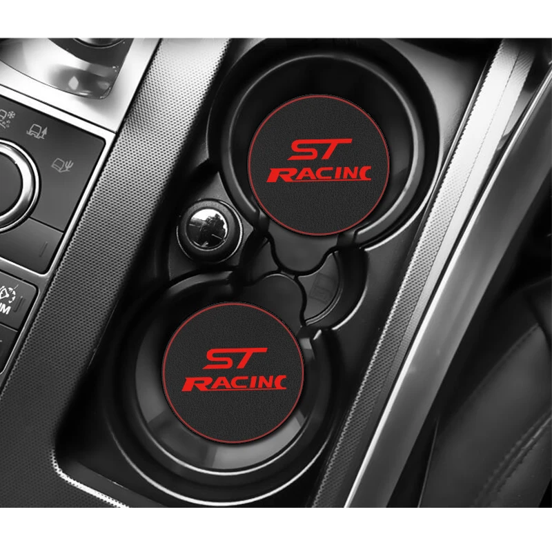 1 шт. автомобильный подстаканник коврик Кожаная подставка для воды украшение Ford ST