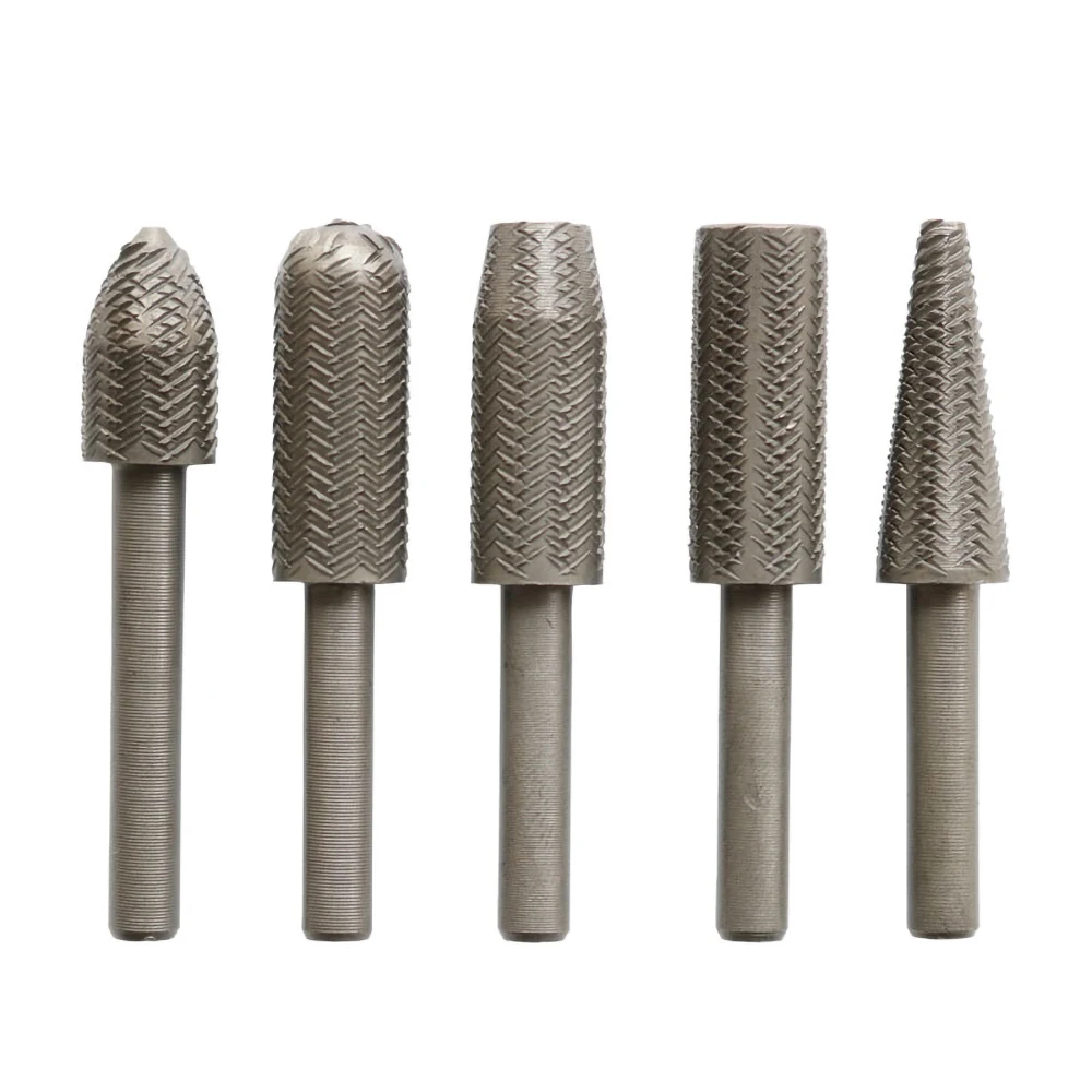 

5 Pcs/Set Rotary Files Burr Drill Hss Rotating Thorn Head Polishing Accessories DIY Electric Grinding Head Woodworking Tools
