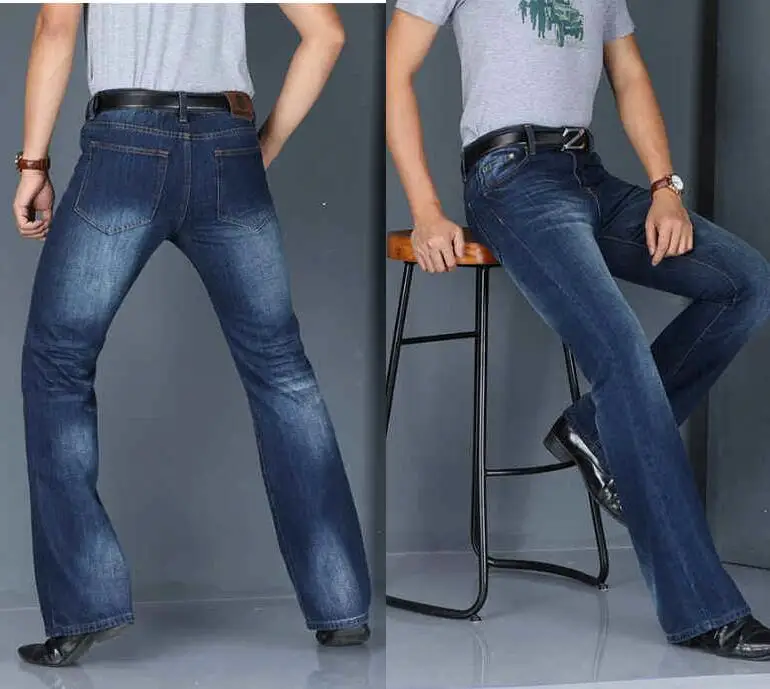 Men Jeans Big Flared Jeans Boot Cut Leg Flared Loose High Waist Designer Classic Denim Pants Loose Big Feet Jeans