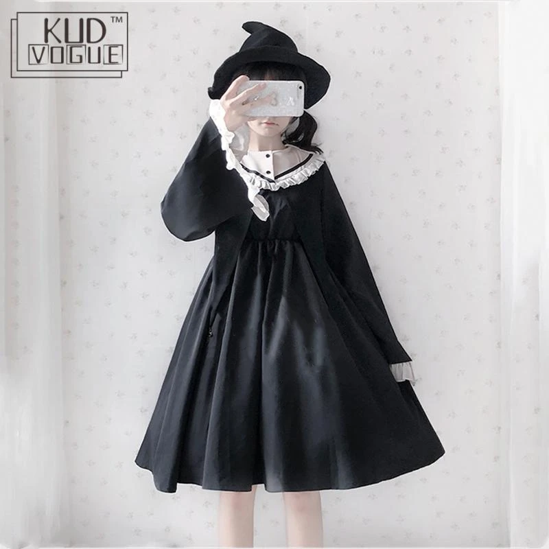 Платье для хеллоуина с длинным рукавом девочек темное холодное шикарное