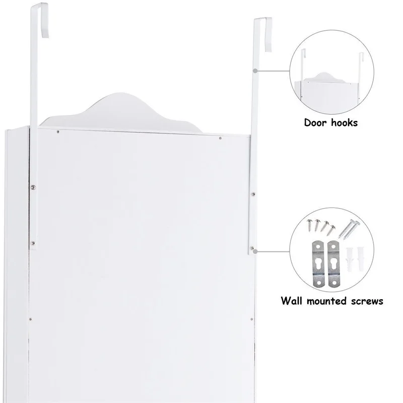 Шкаф для хранения косметики HW60136 деревянный органайзер белый цвет|Коробки и