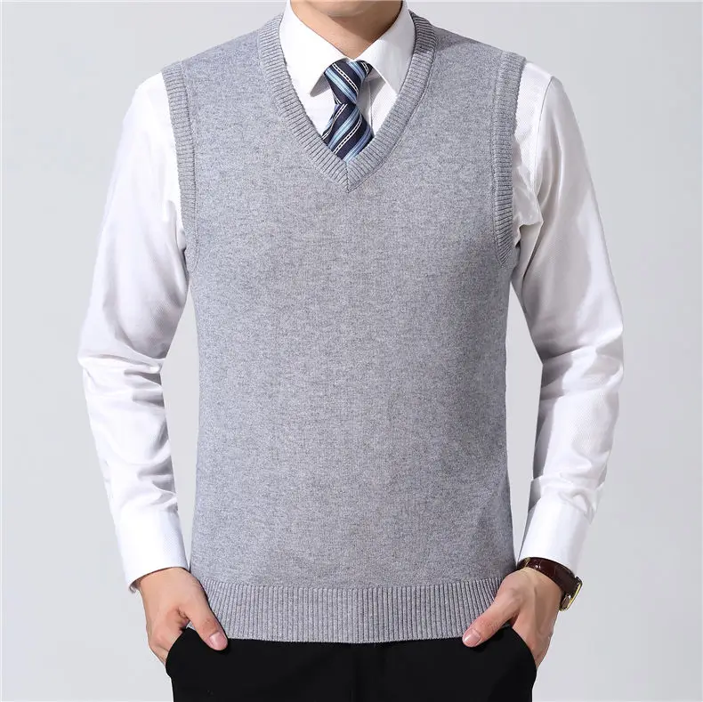 Zogaa Sweater Men Clothes Autumn Winter Warm Cashmere Wool Pullover Homme Classic Casual V-Neck Sleeveless Vest Sweaters