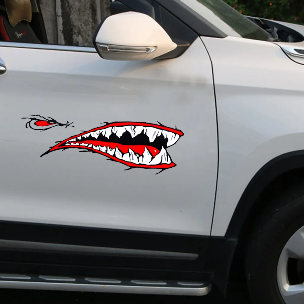 1 пара Акулий зубы рот наклейки Наклейка рыболовная лодка каноэ автомобиль
