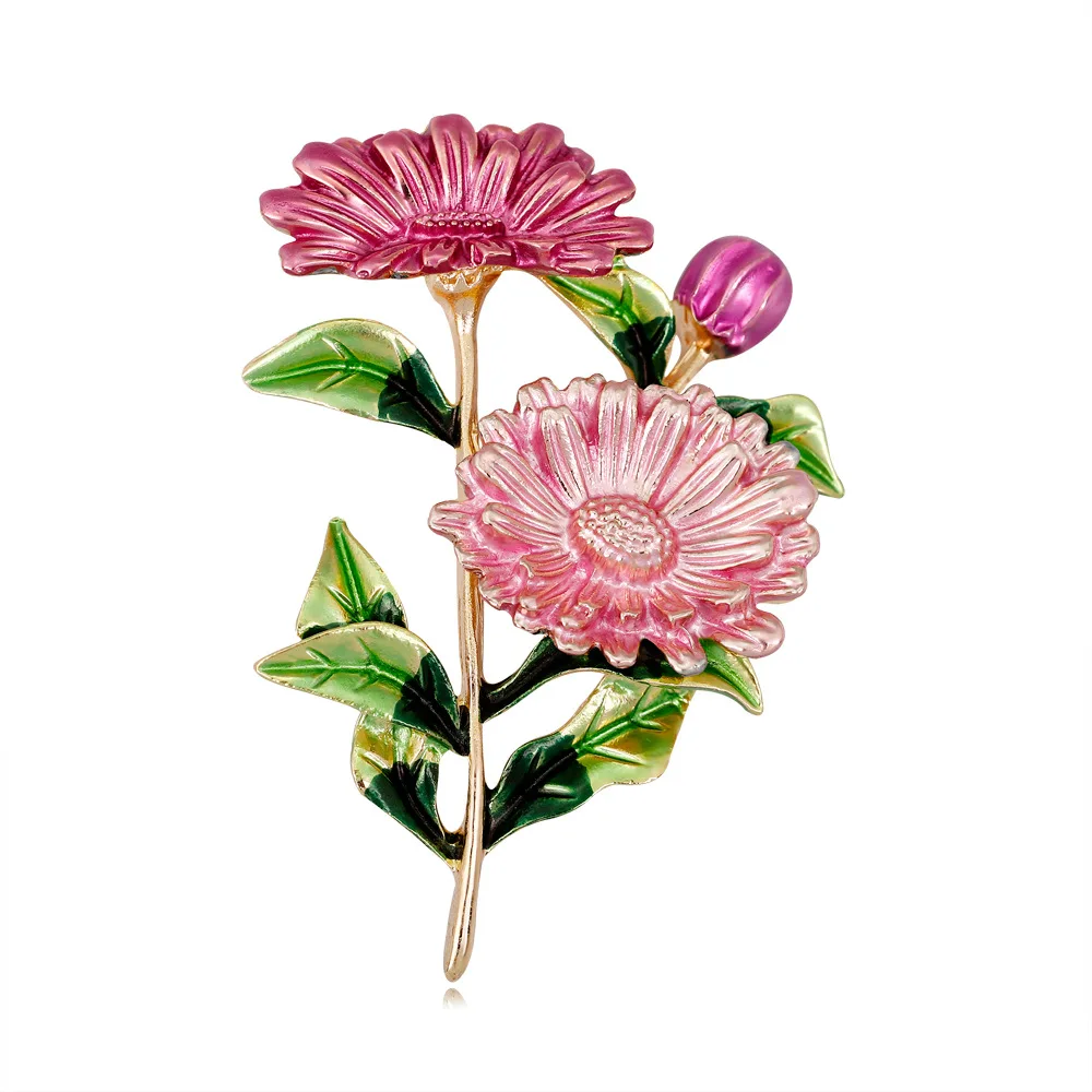 

Creative Flower Brooch Jewelry Fashion Colored Enamel Multicolor Chrysanthemum Brooch Jewelry Accessorie
