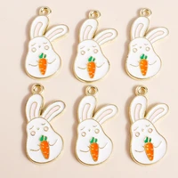 10pcs 2613mm cute carrot rabbit charms for necklaces pendants girls bunny charms for earrings jewelry making accessories