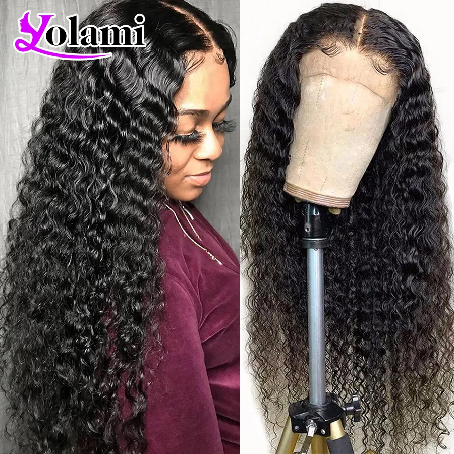 

13X4 Deep Wave Lace Front Wig Human Hair Pre Plucked Natural Brazilian Remy Hair Lace Frontal Wigs For Black Women