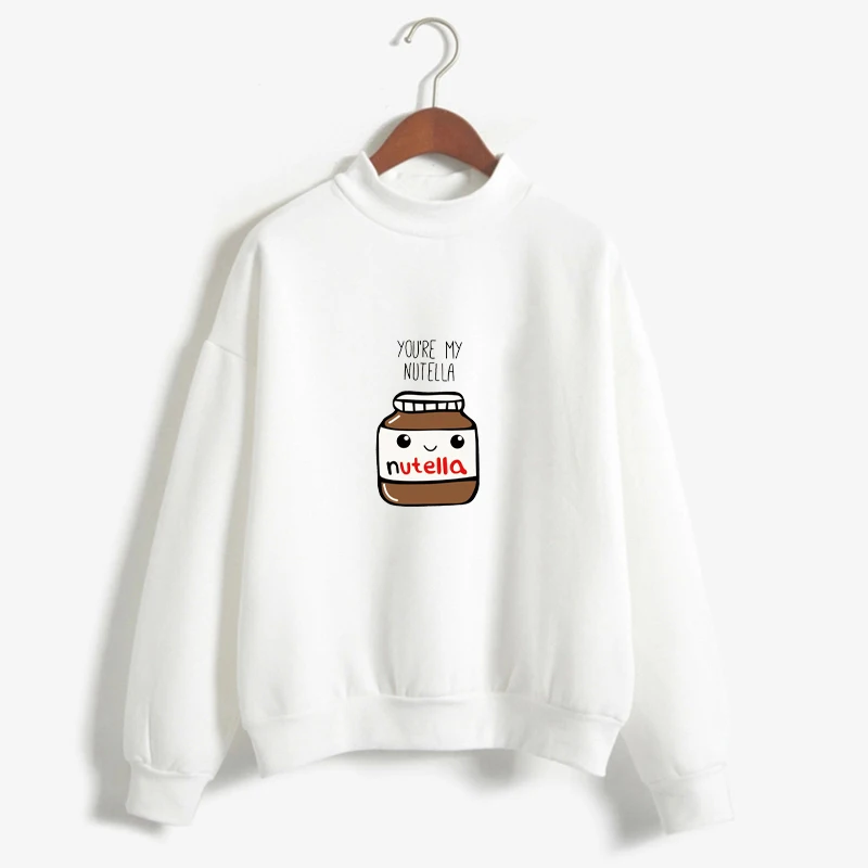 Женские толстовки в стиле Харадзюку корейские модные милые с принтом You Are My Nutella