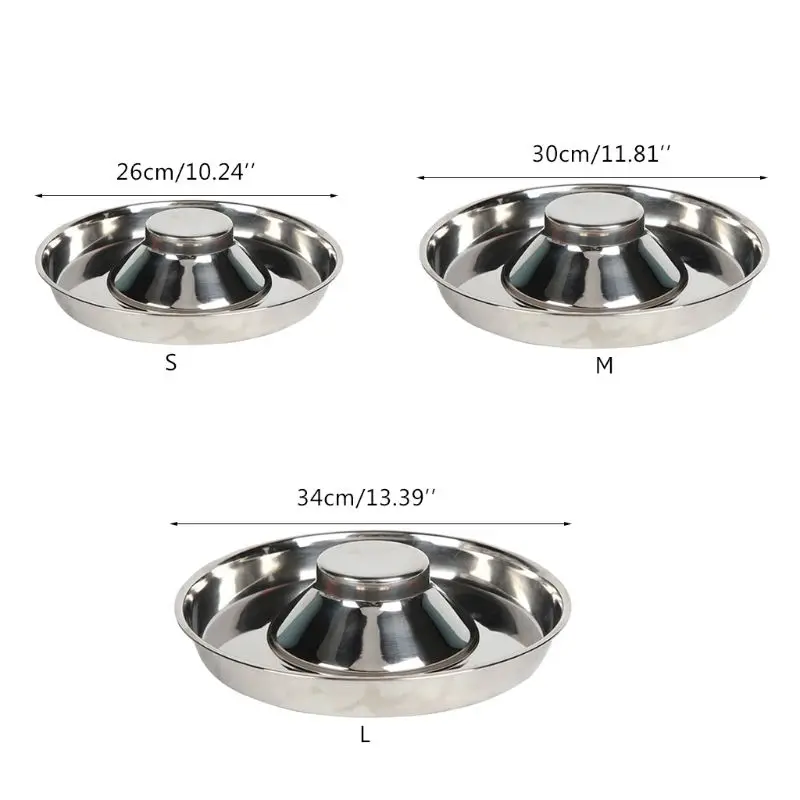 

Stainless Steel Pet Dog Bowl Puppy Litter Food Feeding Dish Feeder Water Bowl