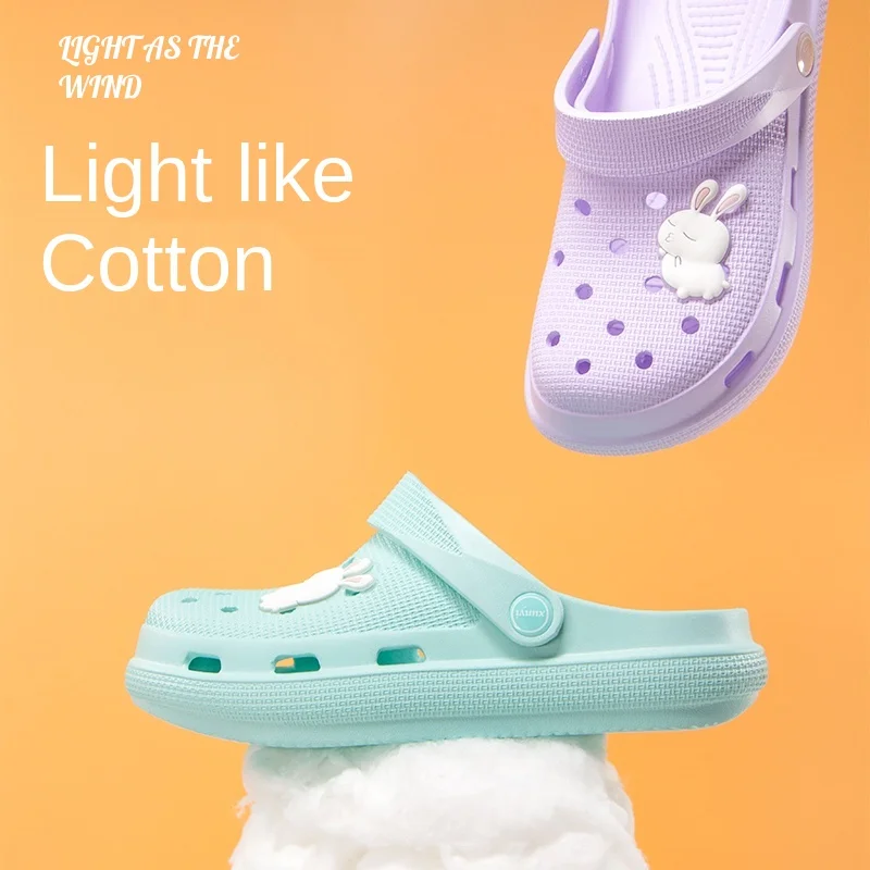 

Fashion Summer Light EVA Medical Clogs Woman Sandals Cute Rabbit Women Beach Sandals Cartoon Garden Shoes Women Flip Flops