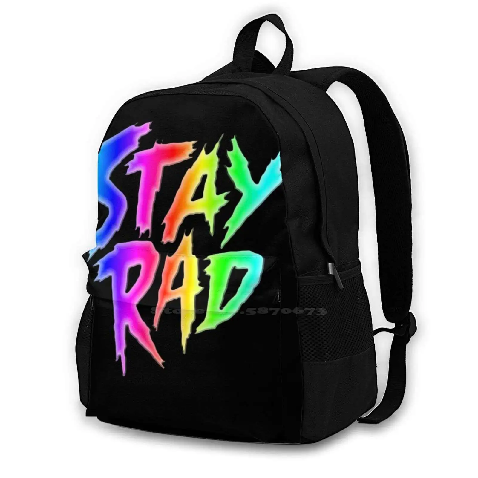 

Stay Rad - Rainbow - Airbrush Backpack For Student School Laptop Travel Bag Stay Rad Rad Airbrush Aibrush Radical Cool Awesome