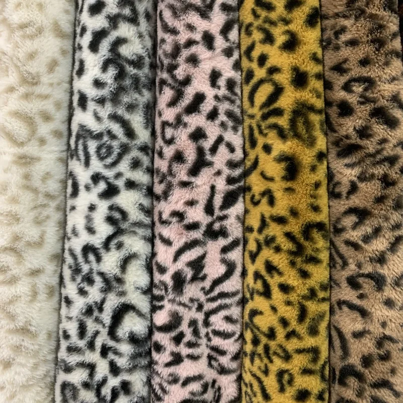 

Rabbit fur print leopard tiger print fabric Plush clothing toy pillow luggage cloth rabbit fur fabric