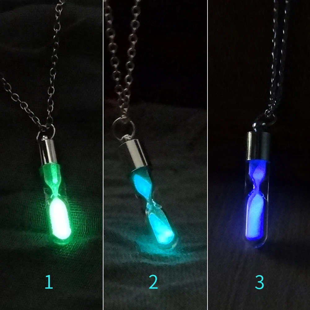 Женщины Мужчины Светящийся песочный таймер Подвеска из бутылки с песочным таймером из стекла Декорации для женщин Парные влюбленные.