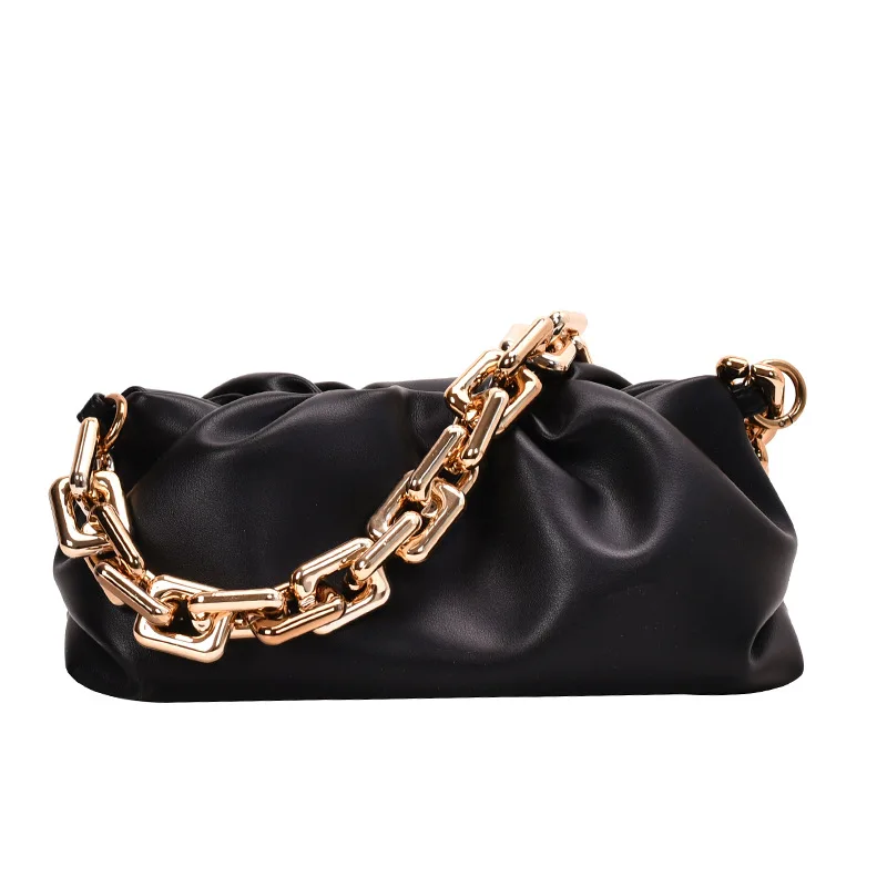 

Women Hobos Shoulder Bag for Female Crossbody Luxury Handbag and Purse Day Clutches Wide Chains Soft Leather