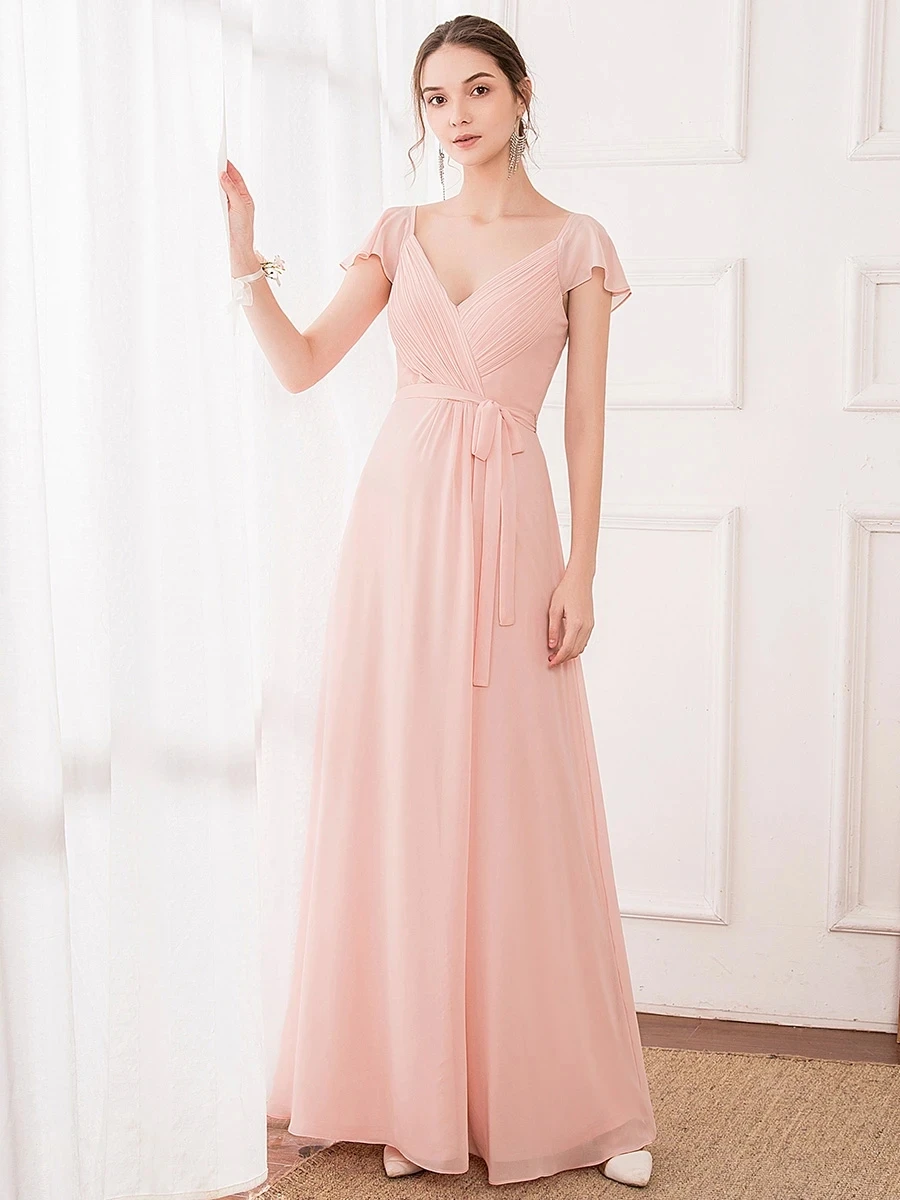 

Women's Elegant A-Line Ruffles Sleeve Wholesale Bridesmaid Dresses