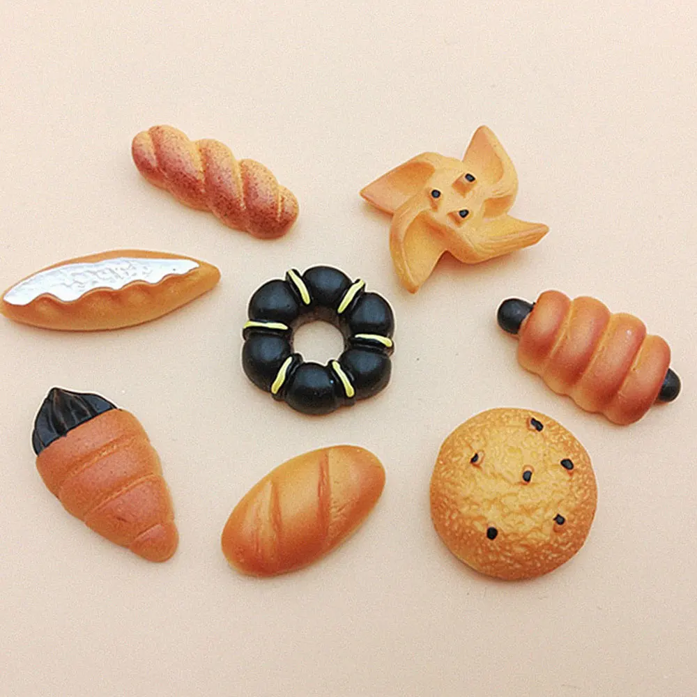 50pcs Fake Bread Food Plaything Resin Accessories Children DIY Material Earring Charm (Chocolate Bread) | Игрушки и хобби