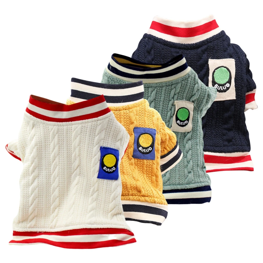 

Вязаный свитер в волнистую полоску, одежда для домашних животных, мягкая куртка для щенков, котят, для маленьких, средних собак, кошек, тепла...