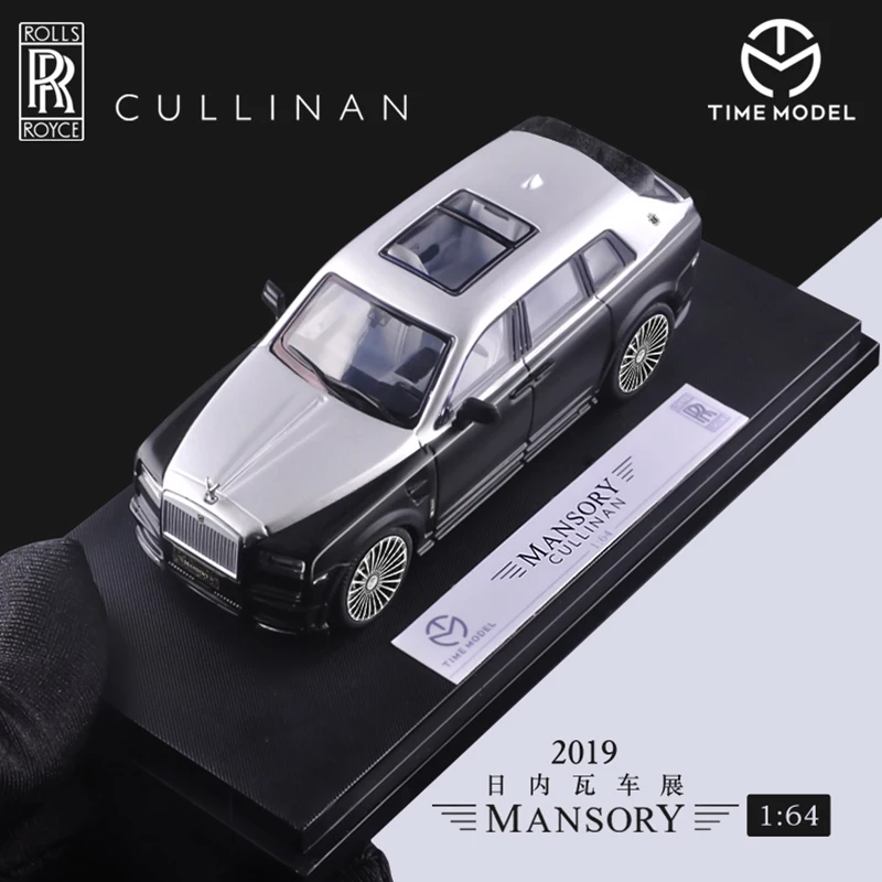 

TM 1:64 Rolls-Royce Cullinan, черно-серебряный сплав, модель автомобиля, коллекционные игрушки для детей