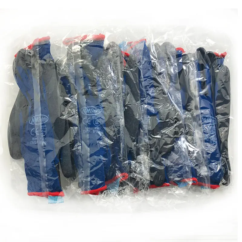 24 шт./12 пар вязаные нейлоновые хлопковые защитные перчатки с покрытием ладони |