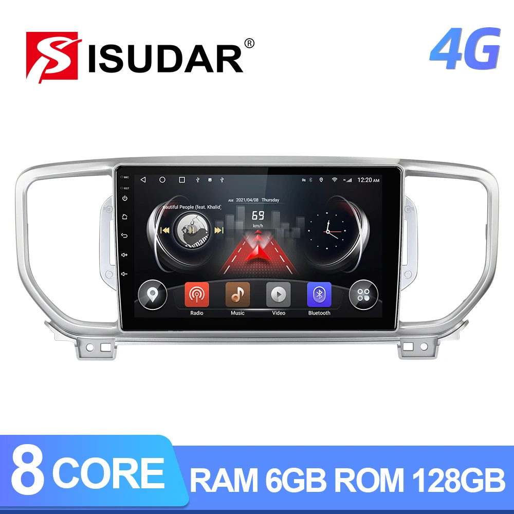Автомобильный радиоприемник ISUDAR T72 QLED Android для KIA/KX5/Sportage 3 4 2016 2017 2018 2019 GPS
