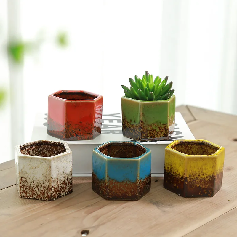 

Керамический цветочный горшок, плантатор для суккулентов, настольный горшок для растений