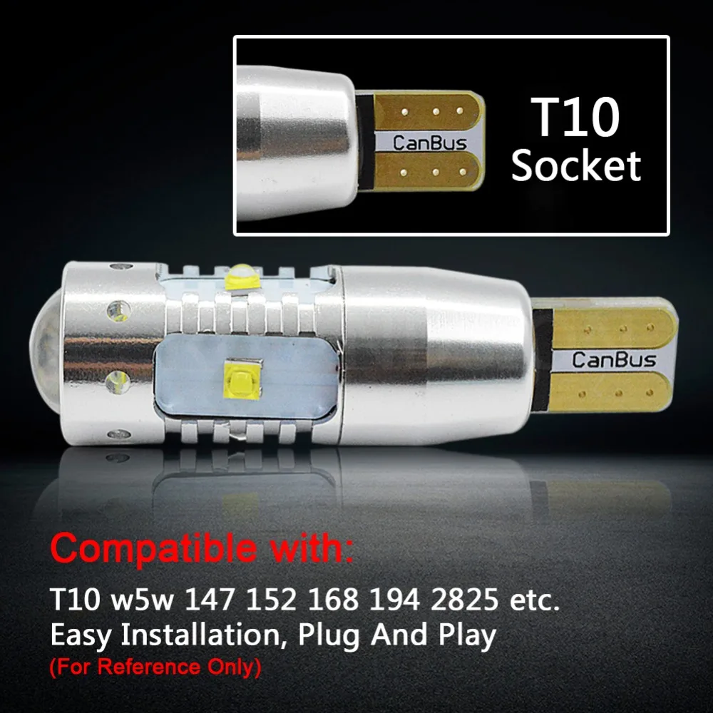 2 шт. AC12-24V чистый белый w5w T10 Светодиодные лампы 30 Вт Canbus 501 creexb-d чипы высокой мощности габаритный Боковой габаритный фонарь автомобильный светильник источник