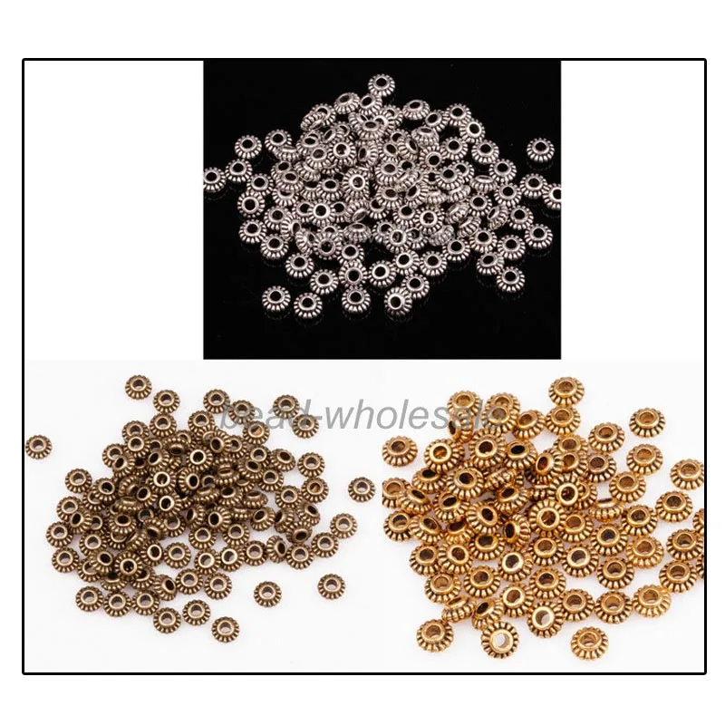 100 шт. тибетские серебряные бусины разделители на колесах для изготовления