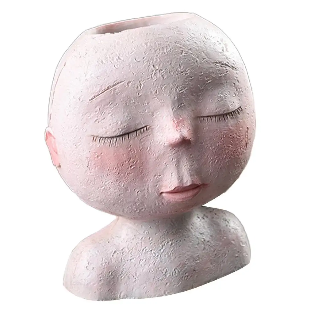 

Garden Plant Pot Resin Artistic Portrait Sculpture Flower Pot Vase Planter Decor