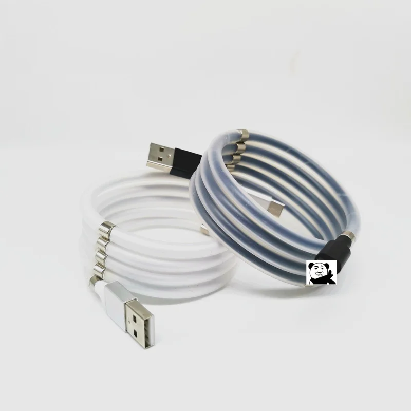 

New magic rope magnetic storage data cable for Apple TYPE-C Android silicone magnetic wire 180cm micro usb cable