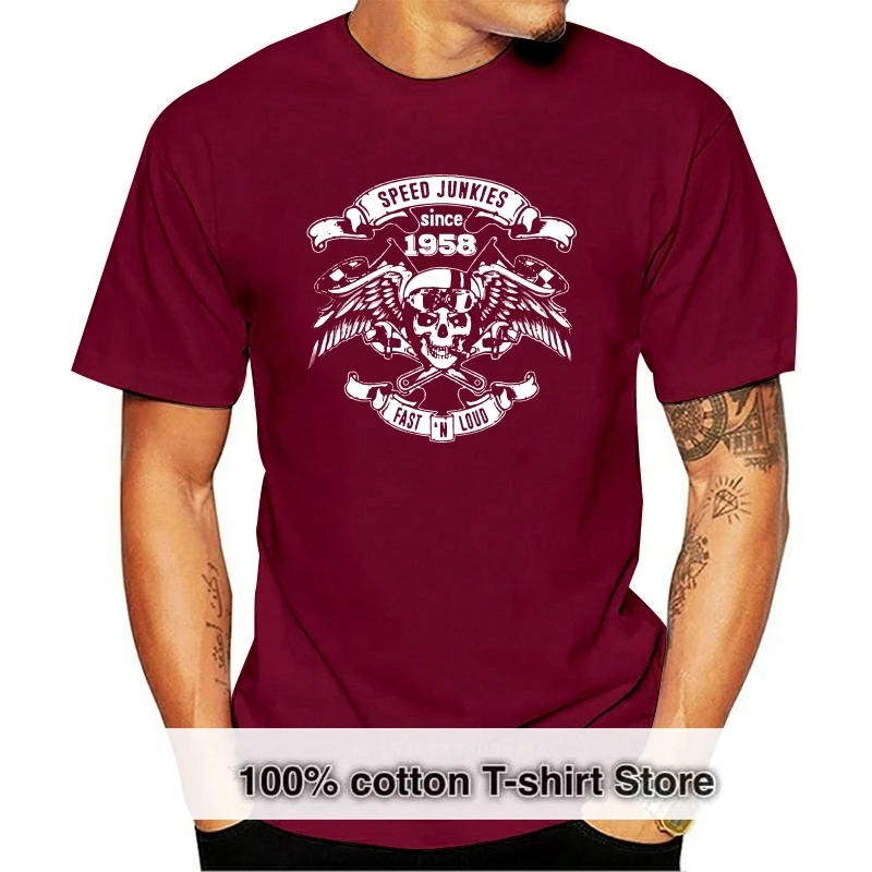 

Speed Junkies-camiseta negra de манга, мужской подарок на день рождения, хип-хоп 1958