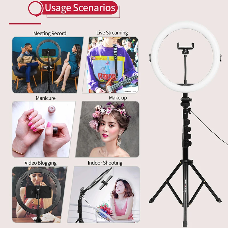 11 дюймов кольцевой светильник с штатив Трипод стойка YouTube светодиодный TikTok USB