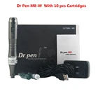 Dr pen Ultima M8 с 10 шт. картриджей, беспроводной набор для ухода за кожей, микроиглы для домашнего использования, косметический аппарат