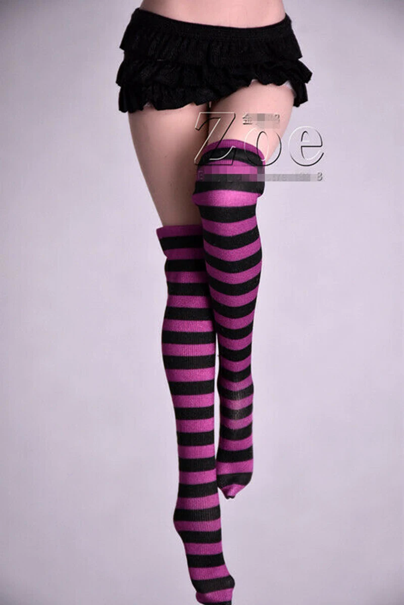 

1/6 Knee-length Striped Socks Model Accessories Fit 12" Female PH TBL Action Figure Body Toys Dolls