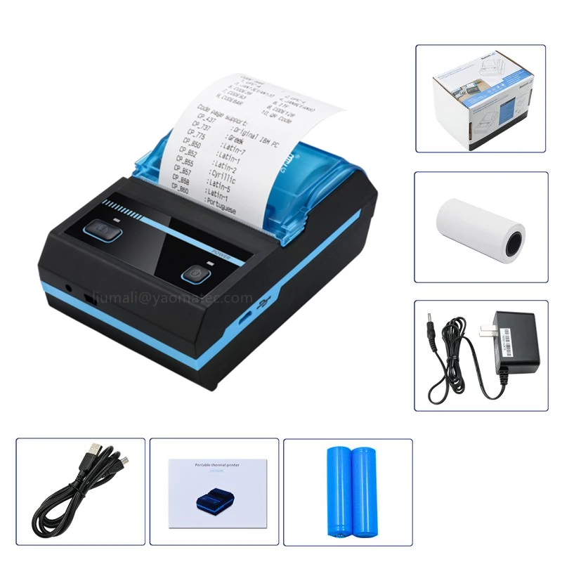 Термальный принтер RS232/USB 58 мм Bluetooth портативный POS-терминал оплата чеков офисный