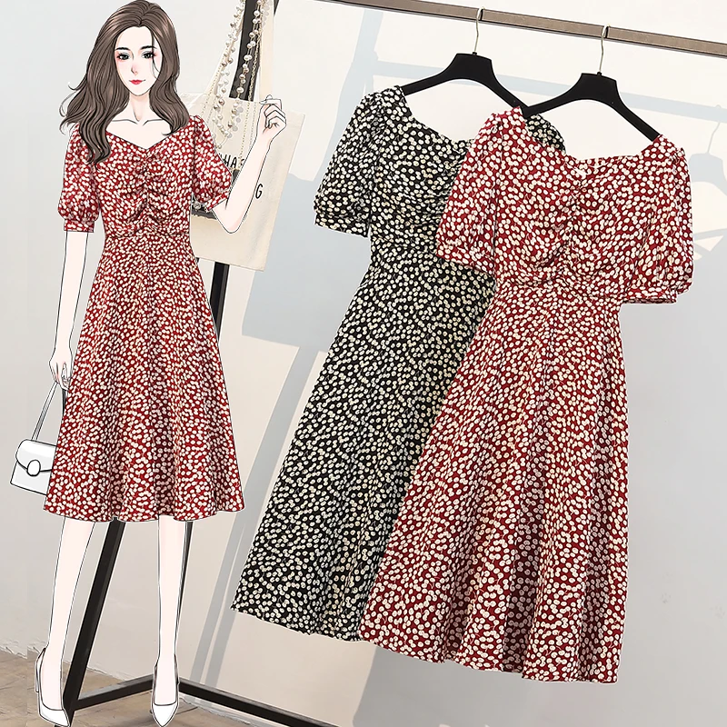 

Женское винтажное платье с V-образным вырезом, с коротким рукавом