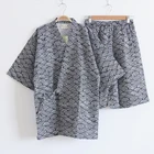 Пижамный комплект мужской в японском стиле, традиционное кимоно, юката, топ и шорты, одежда для сна, самурайский костюм для купания, лето 2022