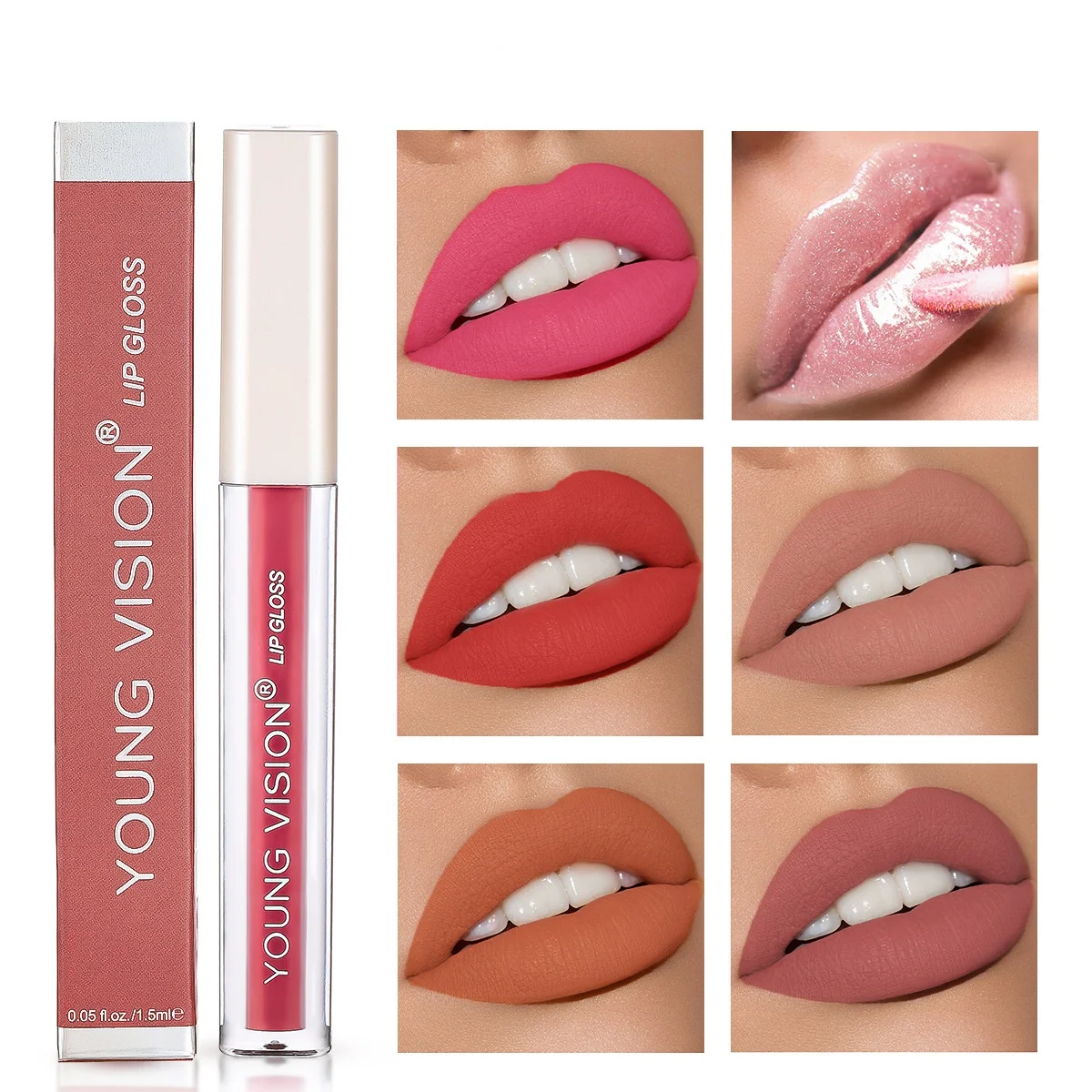 

6 Colors Velvet Lip Glaze Waterproof Lasting Moisturizing and Not Easy To Fade Lip Gloss Lipstick Sexy Lip Makeup