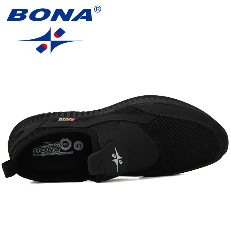 BONA New Running Shoes Man Super Light Mesh Knit Breathable Sneakers Outdoor Casual Shoes Jogging Tennis Walking Sports Shoes