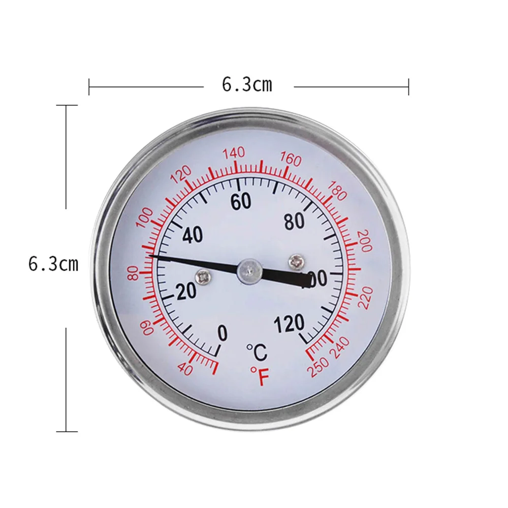 Celsius Fahrenheit Thermometer 0-120℃ Analog With Double Scale Stainless Steel