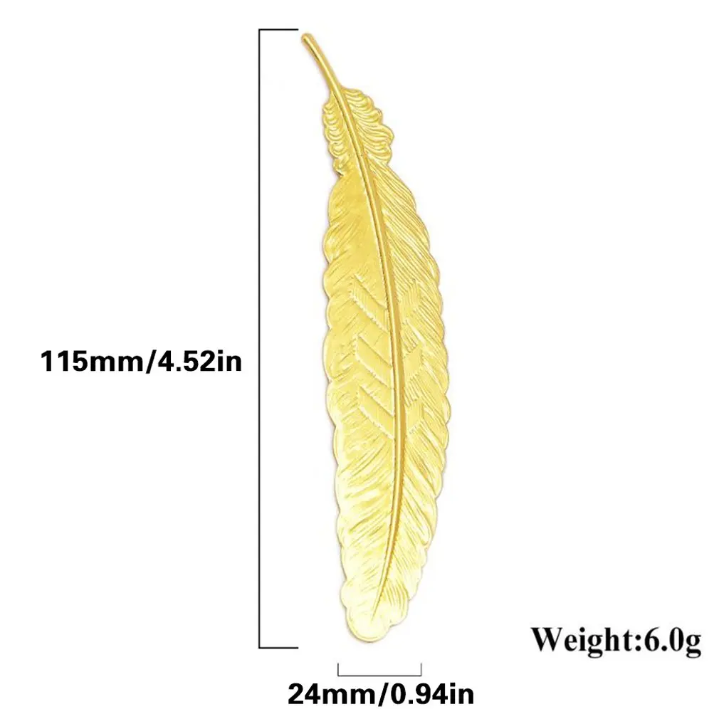 

10pcs Vintage Feather Metal Bookmarks Feather Shape Book Marker Reading Bookmarks Feather Ornament Random Color