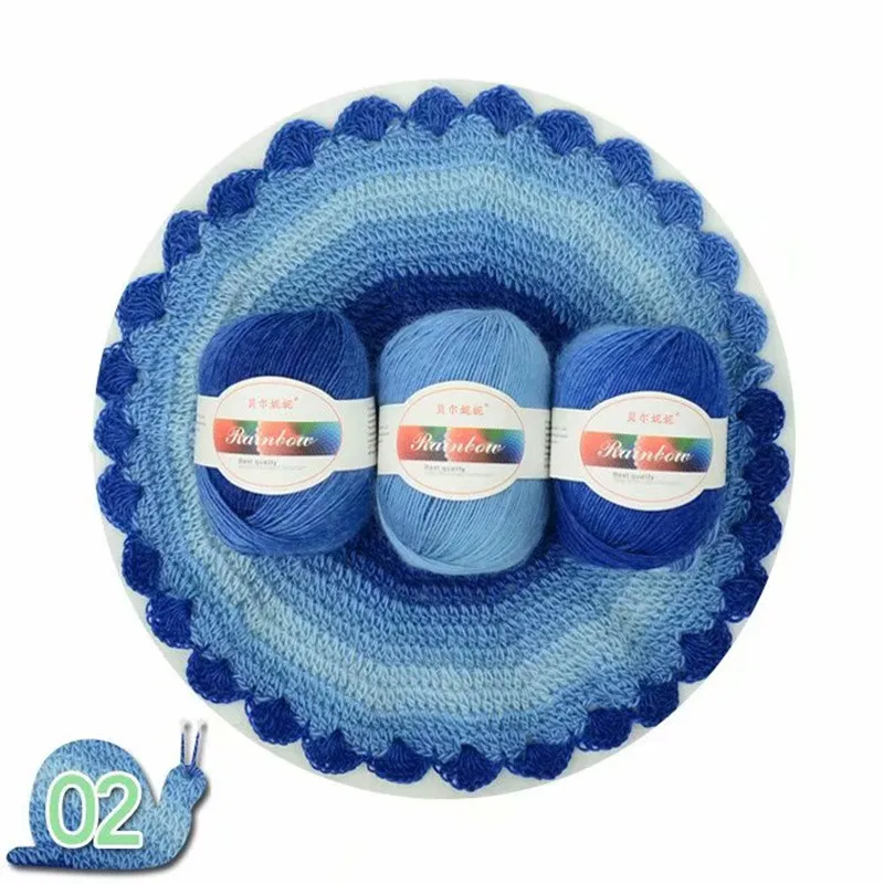 02 6pcs 6 шт. африканская кружевная ткань пряжа diy ленты для рукоделия необычная шерстяная пряжа ручное вязание 50 г/шт - Цвет: 02 6pcs