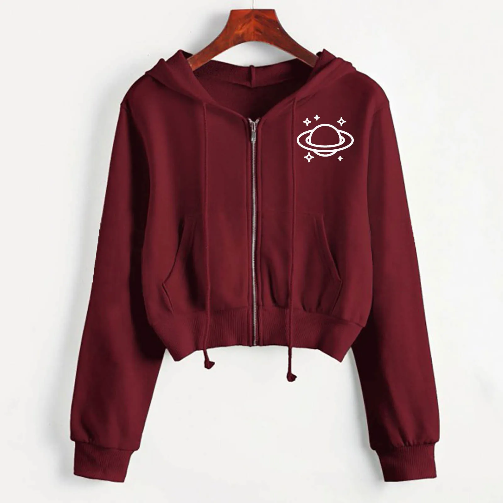 

Autumn Harajuku Cropped Hoodies Womens Long Sleeve Zipper Sweatshirt Rose Printed Hoodie Causal Tops Streetwear Blouse 2021