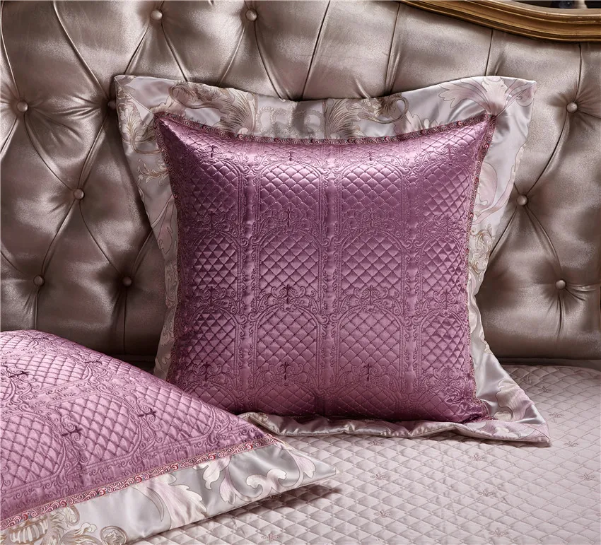 

Purple Silver Silk Cotton Satin Jacquard Luxury Chinese Bedding Set Queen King size Bedding Set Bed Sheet/Spread Set Duvet Cover