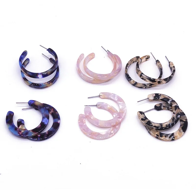 Модные Акриловые серьги гвоздики в минималистичном стиле с геометрическим