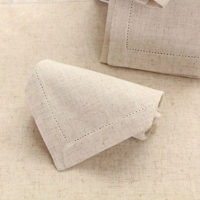 

Hemstitched Linen Napkins Cloth Dinner Linen Table Napkin Beautiful 45x45cm(18x18")