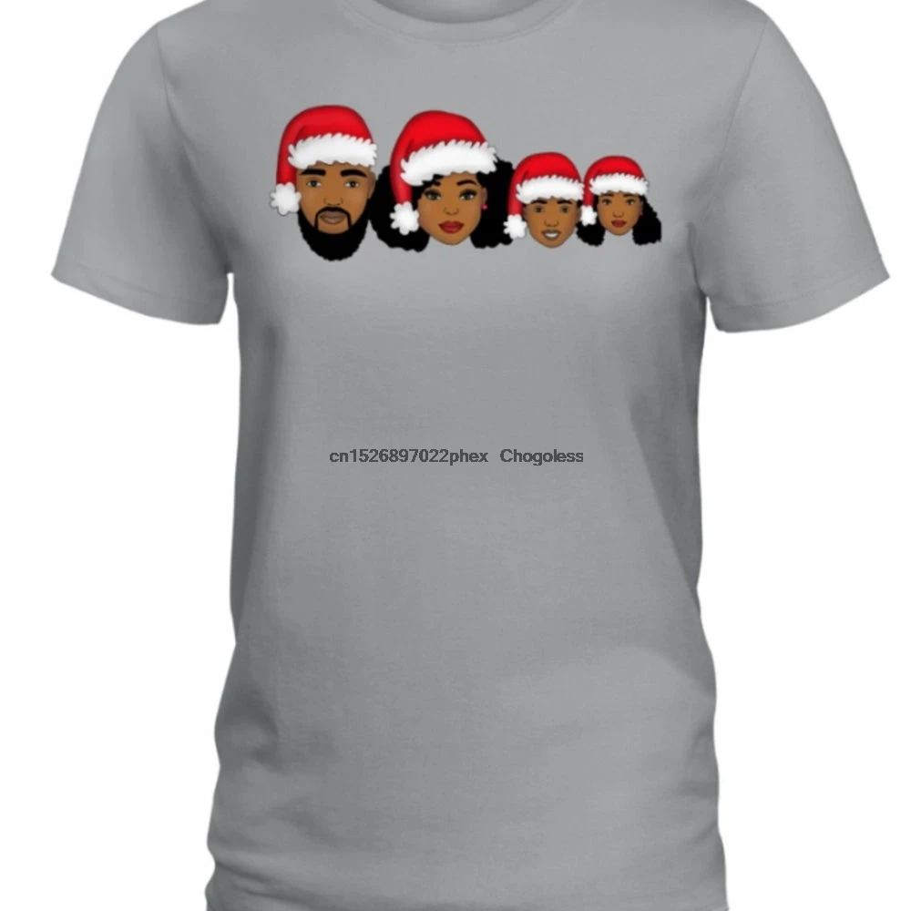 Черная семейная Рождественская стильная Дамская Футболка |
